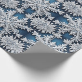 美しい真冬の季節のスノーフレーク・クリスマス ラッピングペーパー (角)