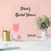 美しい真珠とプロセッコブライダルシャワー アクリルサイン (ウェディング)