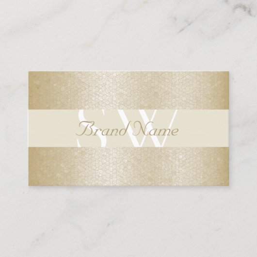 美しい真珠と白とモノグラム品質 名刺 (正面)