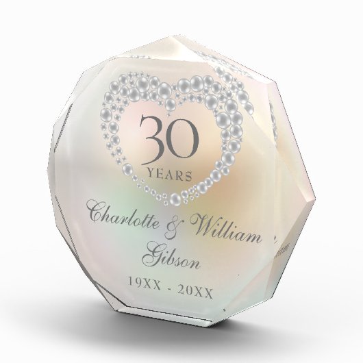 美しい真珠ハート30結婚周年 フォトブロック (右)