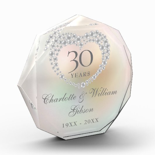 美しい真珠ハート30結婚周年 フォトブロック (左)