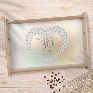 美しい真珠結婚30周年記念 トレー