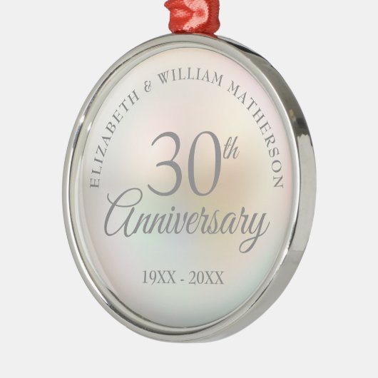 美しい真珠結婚30周年記念 メタルオーナメント (左)