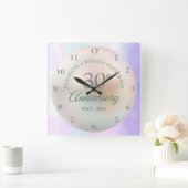 美しい真珠30周年記念 スクエア壁時計 (ホーム)