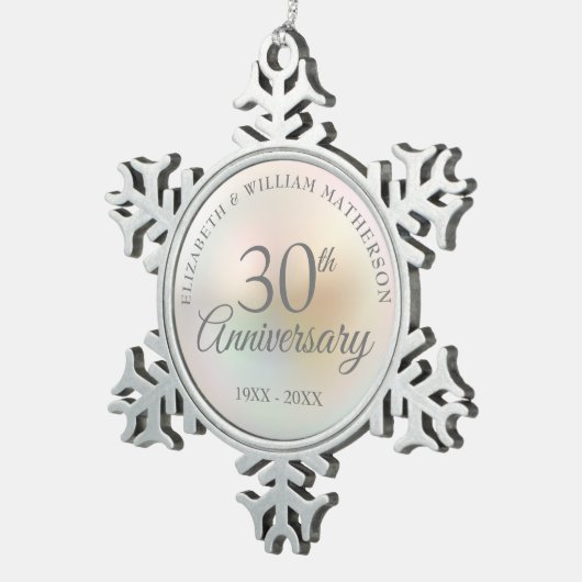 美しい真珠30周年記念 スノーフレークピューターオーナメント (右)