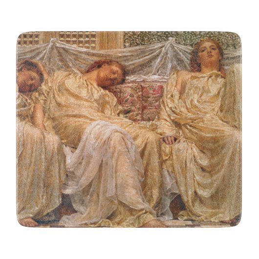 美しい眠い女性(ドリーマー) (ヴィンテージアート) カッティングボード (正面)