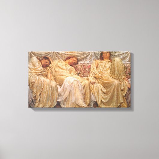 美しい眠い女性(ドリーマー) (ヴィンテージアート) キャンバスプリント (正面)