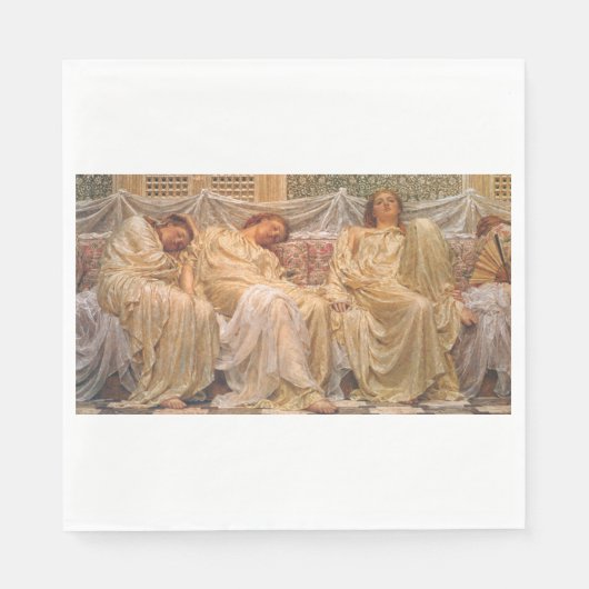 美しい眠い女性（ドリーマー） (ヴィンテージアート) スタンダードランチョンナプキン (正面)