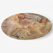 美しい眠い女性(ドリーマー) (ヴィンテージアート) ペーパープレート (アングル)