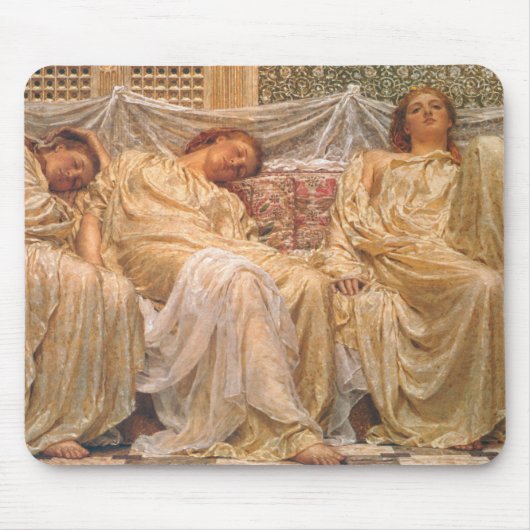 美しい眠い女性（ドリーマー） (ヴィンテージアート) マウスパッド (正面)