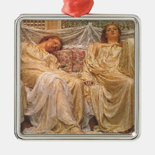 美しい眠い女性(ドリーマー) (ヴィンテージアート) メタルオーナメント (正面)
