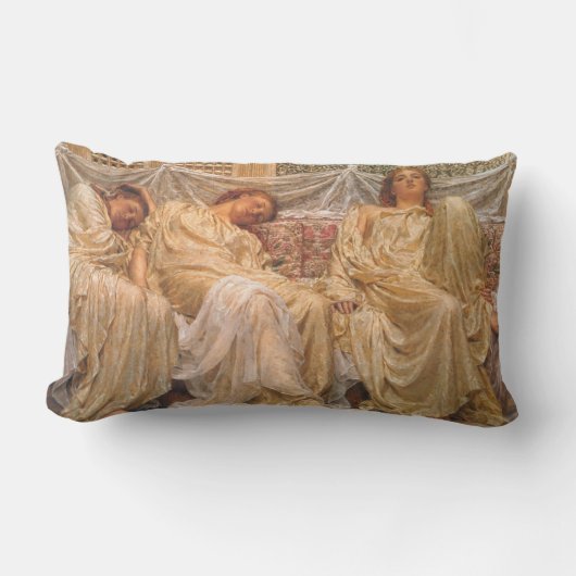 美しい眠い女性(ドリーマー) (ヴィンテージアート) ランバークッション (正面)
