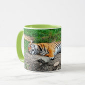 美しい眠るタイガーコーヒーマグ マグカップ (正面左)