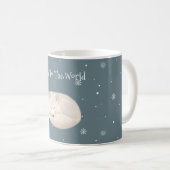 美しい眠れる白いキツネクリスマスコーヒーマグ コーヒーマグカップ (正面右)