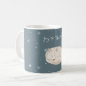 美しい眠れる白いキツネクリスマスコーヒーマグ コーヒーマグカップ (正面左)