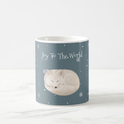 美しい眠れる白いキツネクリスマスコーヒーマグ コーヒーマグカップ (中央)