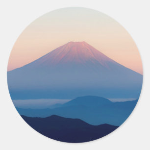 美しい眺め富士山,日本,日の出 ラウンドシール