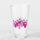 美しい着物を着た日本の芸者 タンブラーグラス (裏面)