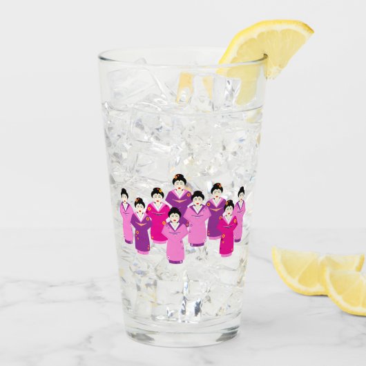 美しい着物を着た日本の芸者 タンブラーグラス (アイス裏面)