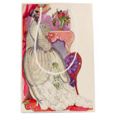 美しい着物を着た美しい花嫁 ミディアムペーパーバッグ (正面)