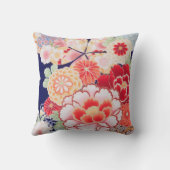 美しい着物素晴らしフローラ日本のヴィンテージ クッション (裏面)