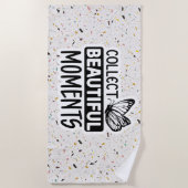 美しい瞬間を収集 – 感動的 Butterfl ビーチタオル (正面)