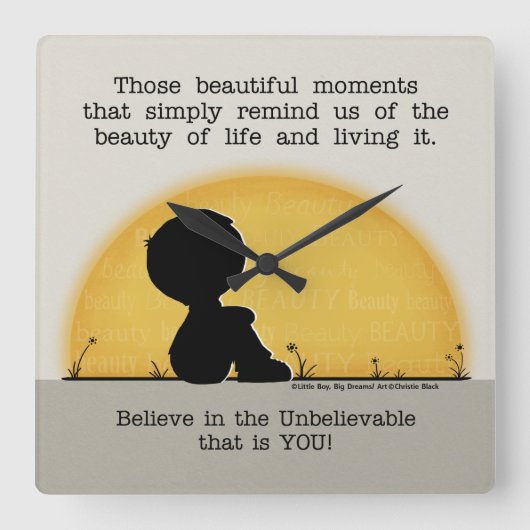 美しい瞬間 スクエア壁時計 (正面)