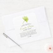 美しい石鹸ラベル熱帯のパームのロゴまたはカスタム スクエアシール (封筒)