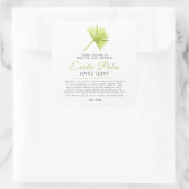 美しい石鹸ラベル熱帯のパームのロゴまたはカスタム スクエアシール (バッグ)