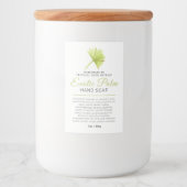 美しい石鹸ラベル熱帯のパームのロゴまたはカスタム フードラベル (正面)