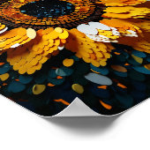 美しい砂丘ひまわり ポスター (角)