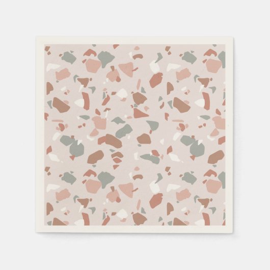 美しい砂漠のトーンterrazzoパターン スタンダードカクテルナプキン (正面)