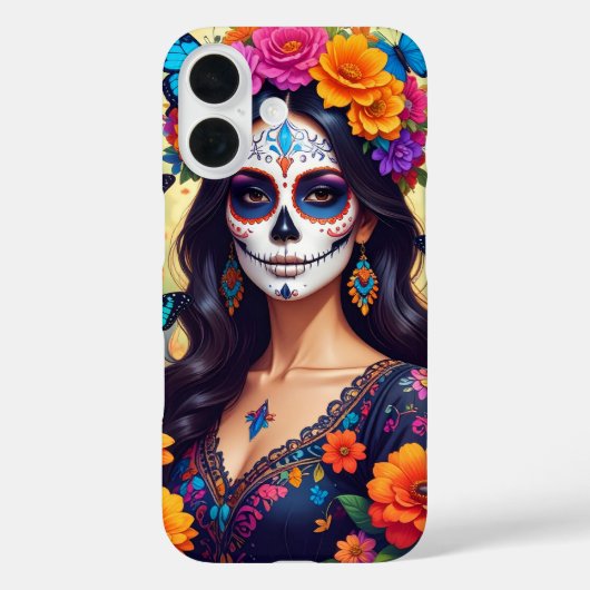 美しい砂糖スカルiPhone / iPadケース Case-Mate iPhoneケース (裏面)