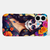 美しい砂糖スカルiPhone / iPadケース Case-Mate iPhoneケース (裏面 (横))
