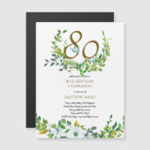 美しい磁気80th誕生日招待状リービー マグネット招待状 (正面/裏面)