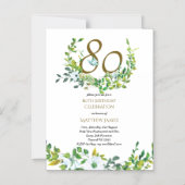 美しい磁気80th誕生日招待状リービー マグネット招待状 (正面)