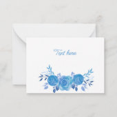 美しい祝福ブルーバラ ノートカード (裏面)