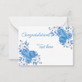 美しい祝福ブルーバラ ノートカード (正面)