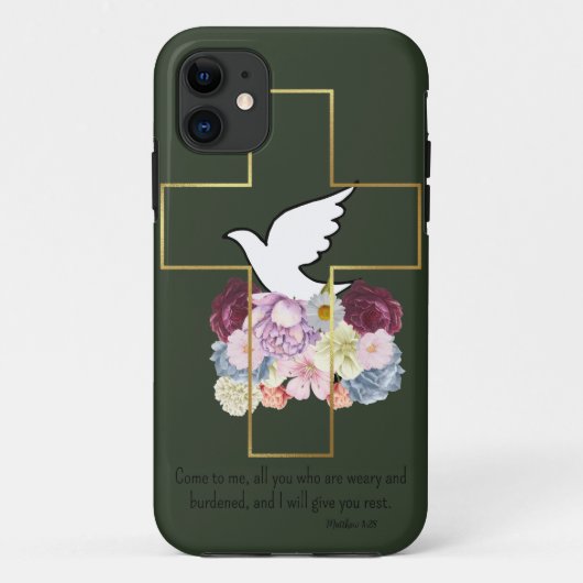美しい祝福 ダークグリーン携帯ケース Case-Mate iPhoneケース (裏面)