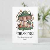 美しい神秘的なキノコの赤ちゃんシャワー サンキューカード (スタンド正面)