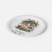 美しい神秘的なキノコの赤ちゃんシャワー ペーパープレート (アングル)