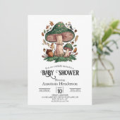 美しい神秘的なキノコの赤ちゃんシャワー 招待状 (スタンド正面)