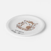 美しい神秘的なフクロウの赤ちゃんシャワー ペーパープレート (アングル)