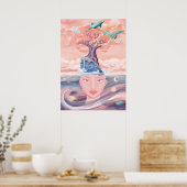 美しい神秘的な母なる地球と宇宙銀河系 ポスター (キッチン)