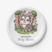 美しい神秘的な狼の赤ちゃんシャワー ペーパープレート (正面)