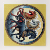 "美しい神秘的な赤、白、青の馬" 7 ジグソーパズル (横)