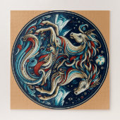 「美しい神秘的な馬」 11 ジグソーパズル (横)