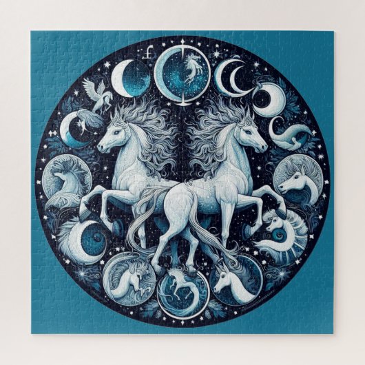 「美しい神秘的な馬」 15 ジグソーパズル (縦)