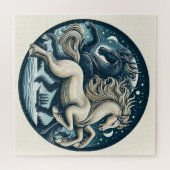 「美しい神秘的な馬」 16 ジグソーパズル (横)