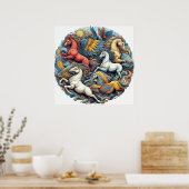 「美しい神秘的な馬」 24 ポスター (キッチン)